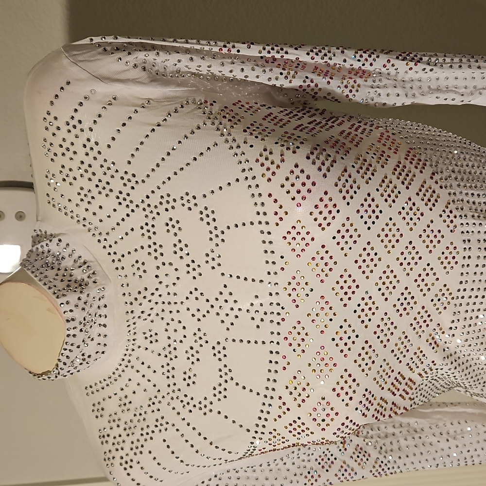 White Rhinestone Women's Top - Picture 2 of 6